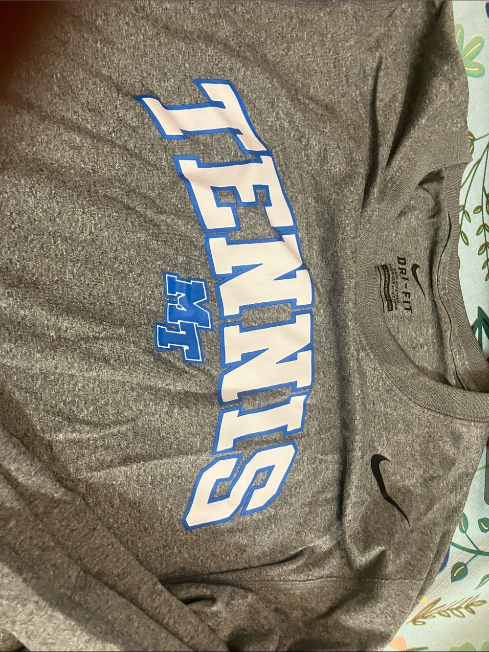 Nike Gray Long Sleeve Dri-FIT Tennis Tee MTSU  Blue White  Men’s  Small Logo